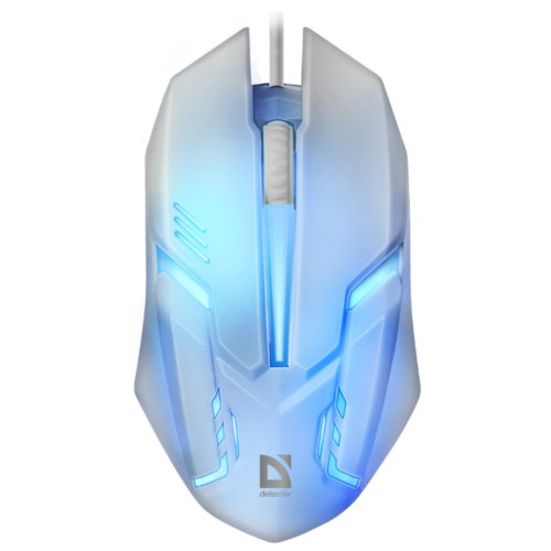 Мышь DEFENDER Сyber MB-560L White, LED 7 цветов, USB, 3кн, 1200 dpi, оптическая, проводная
