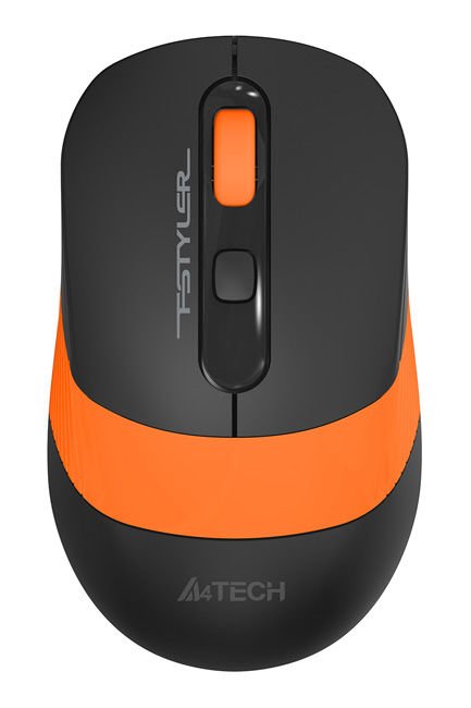 Мышь A4Tech Fstyler FG10S черный/оранжевый оптич. 2000dpi silent беспров. USB для ноутбука 4but (FG1