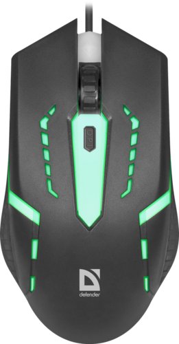 Мышь DEFENDER Hit MB-601 Black, 7 цветов, 4 кн., 1200 dpi, USB