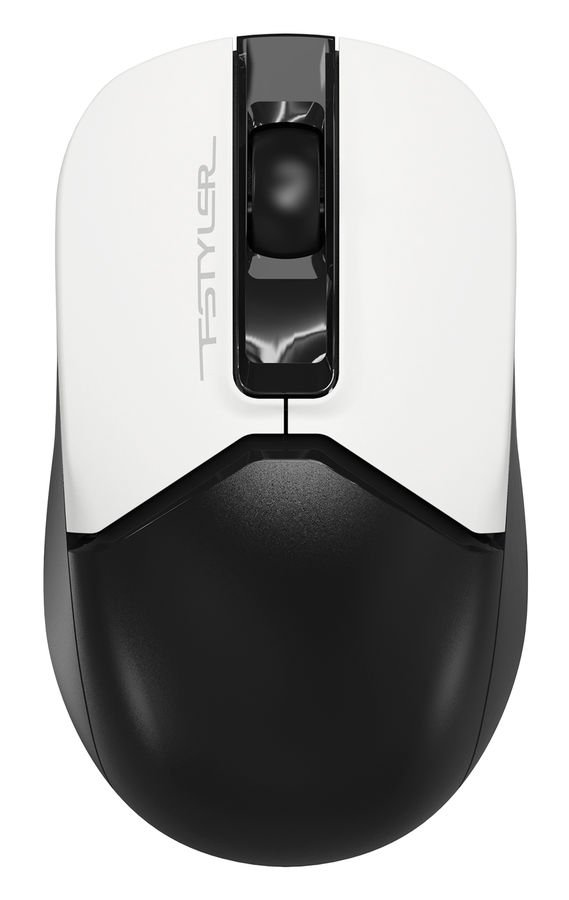 Мышь A4Tech Fstyler FG12S Panda белый/черный оптич. 1200dpi silent беспров. USB 3but