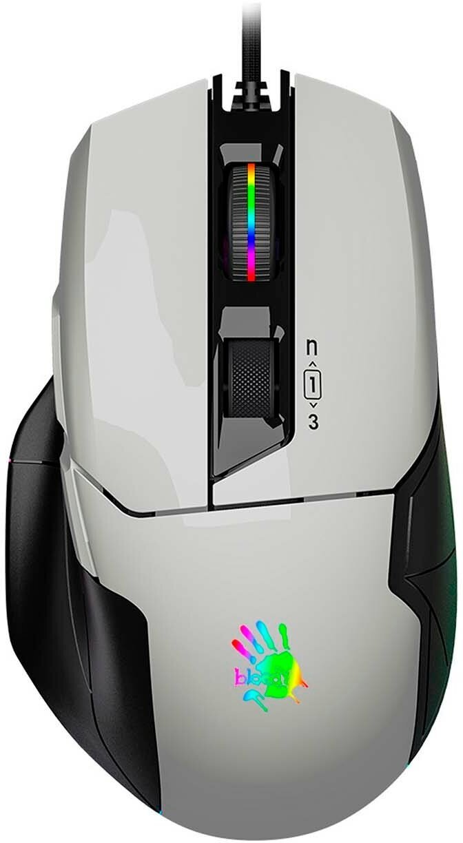 Мышь A4Tech Bloody W70 Max белый/черный оптич. 10000dpi USB 10but (W70 MAX (PANDA WHITE))