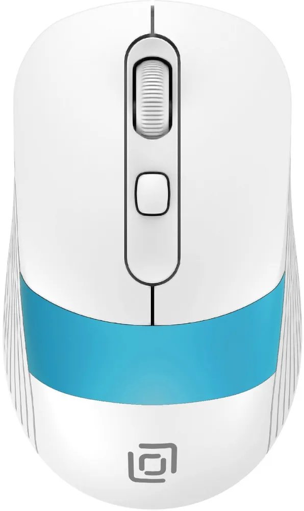 Мышь OKLICK 310MW белый/синий