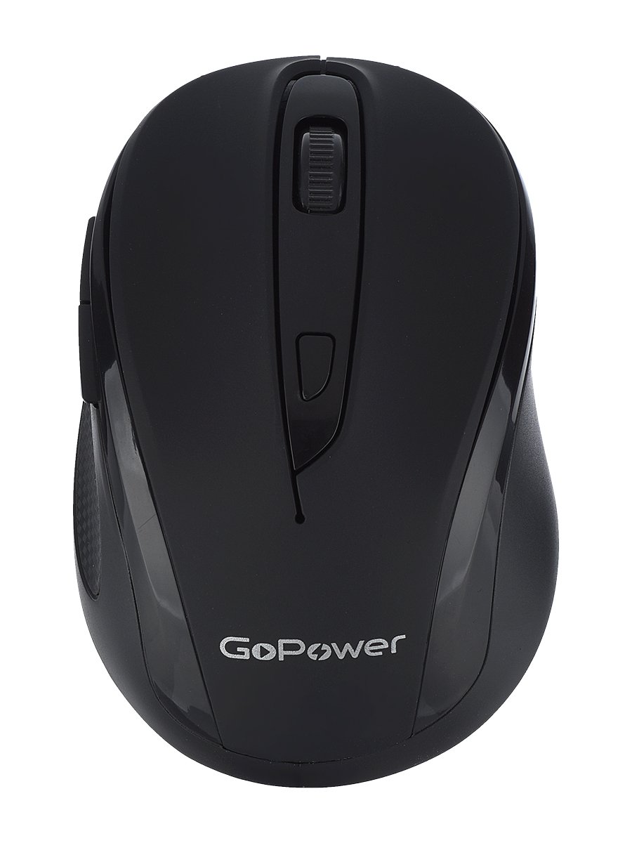 Мышь беспроводная GoPower GPM03 классическая USB бесшумная Soft-Touch черный (1/100)