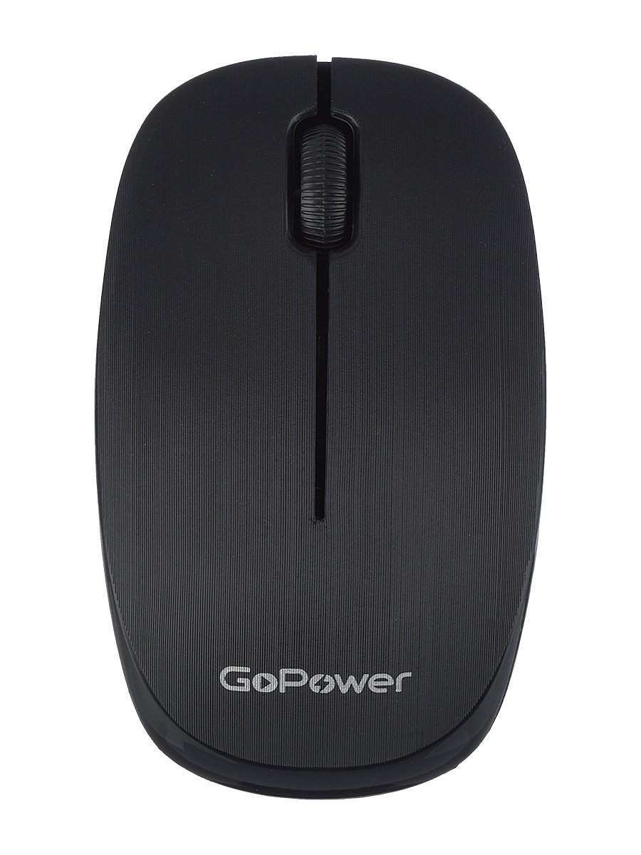 Мышь беспроводная GoPower GPM02 классическая USB черный (1/100)