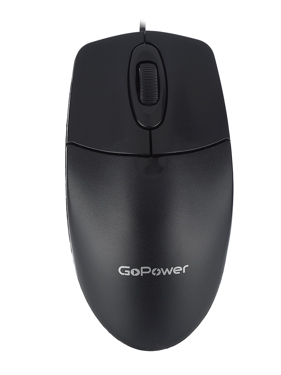 Мышь проводная GoPower GPM01 классическая USB черный (1/100)