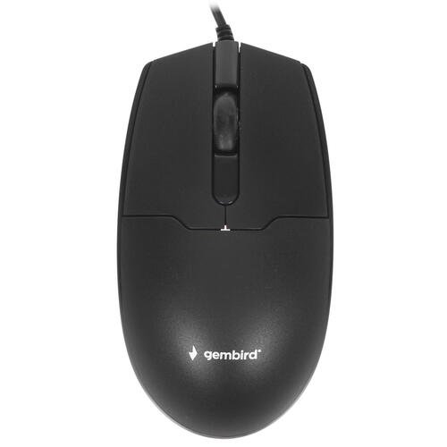 Мышь Gembird MOP-425 Black, USB, 1000 dpi, 2кн.+колесо-кнопка,1.8м