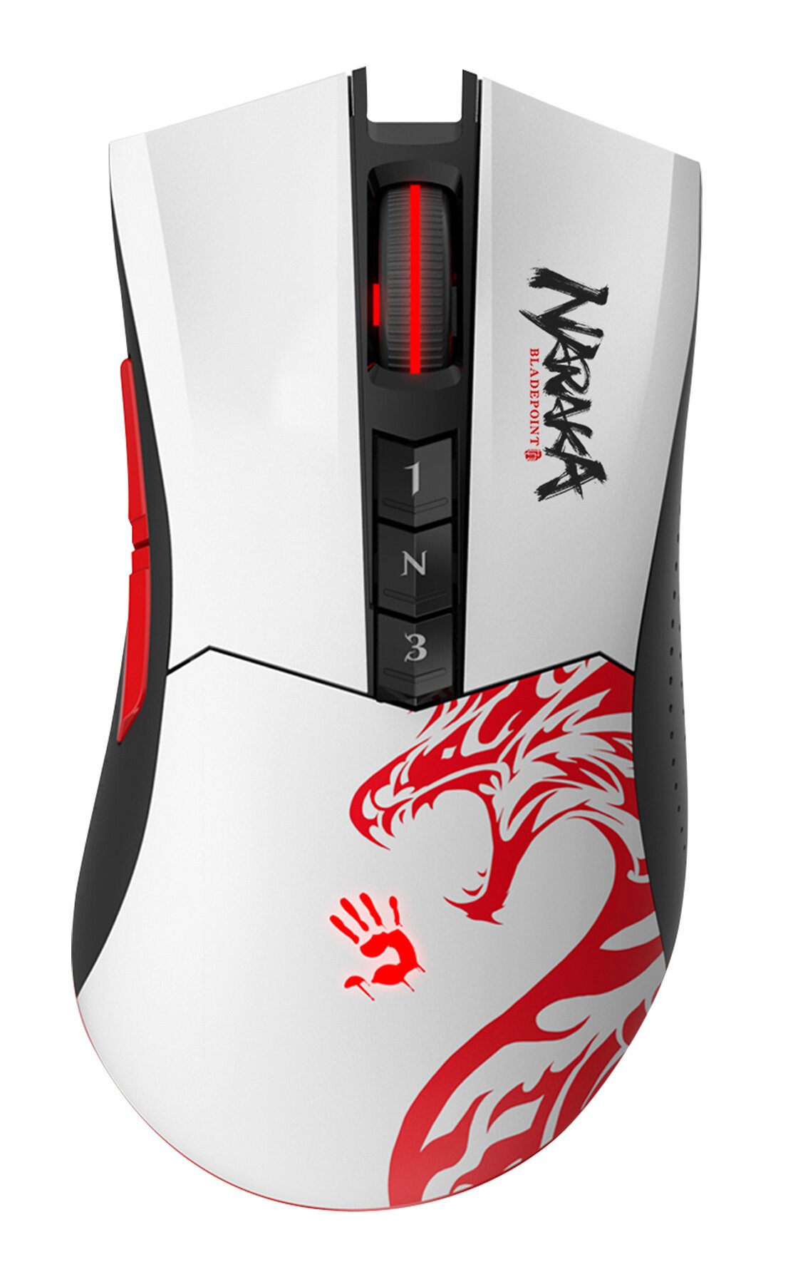 Мышь A4Tech Bloody R90 Plus Naraka оптическая (5000dpi) беспроводная USB (7but) белый/рисунок