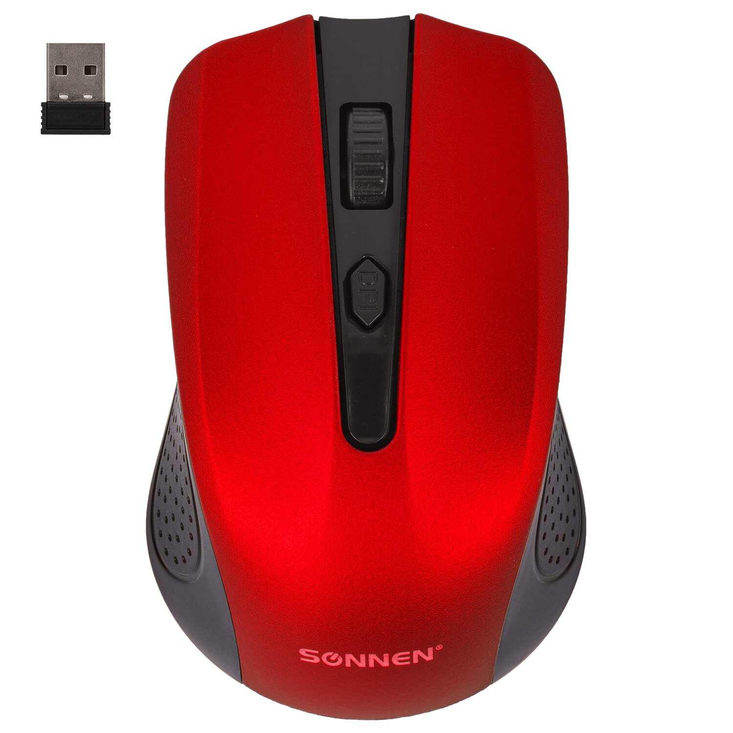 Мышь беспроводная SONNEN V99 (513529) USB, 1000/1200/1600 dpi, 4 кнопки, оптическая, красная