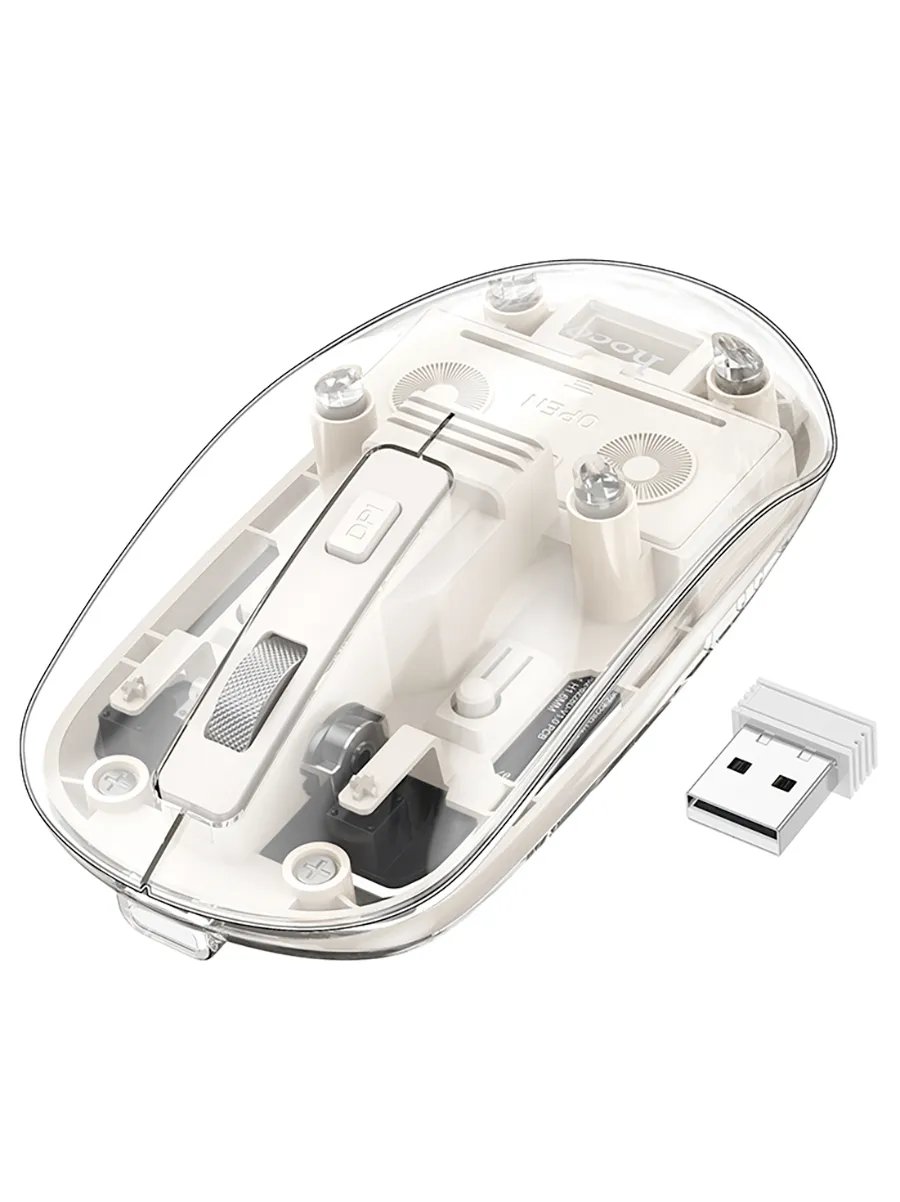 Мышь HOCO GM29 Mysterious dual-mode silent wireless mouse space White