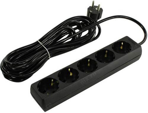 Удлинитель ExeGate ECE-5-5B EX285825RUS черный 5 евророзетки с заземлением, 5м
