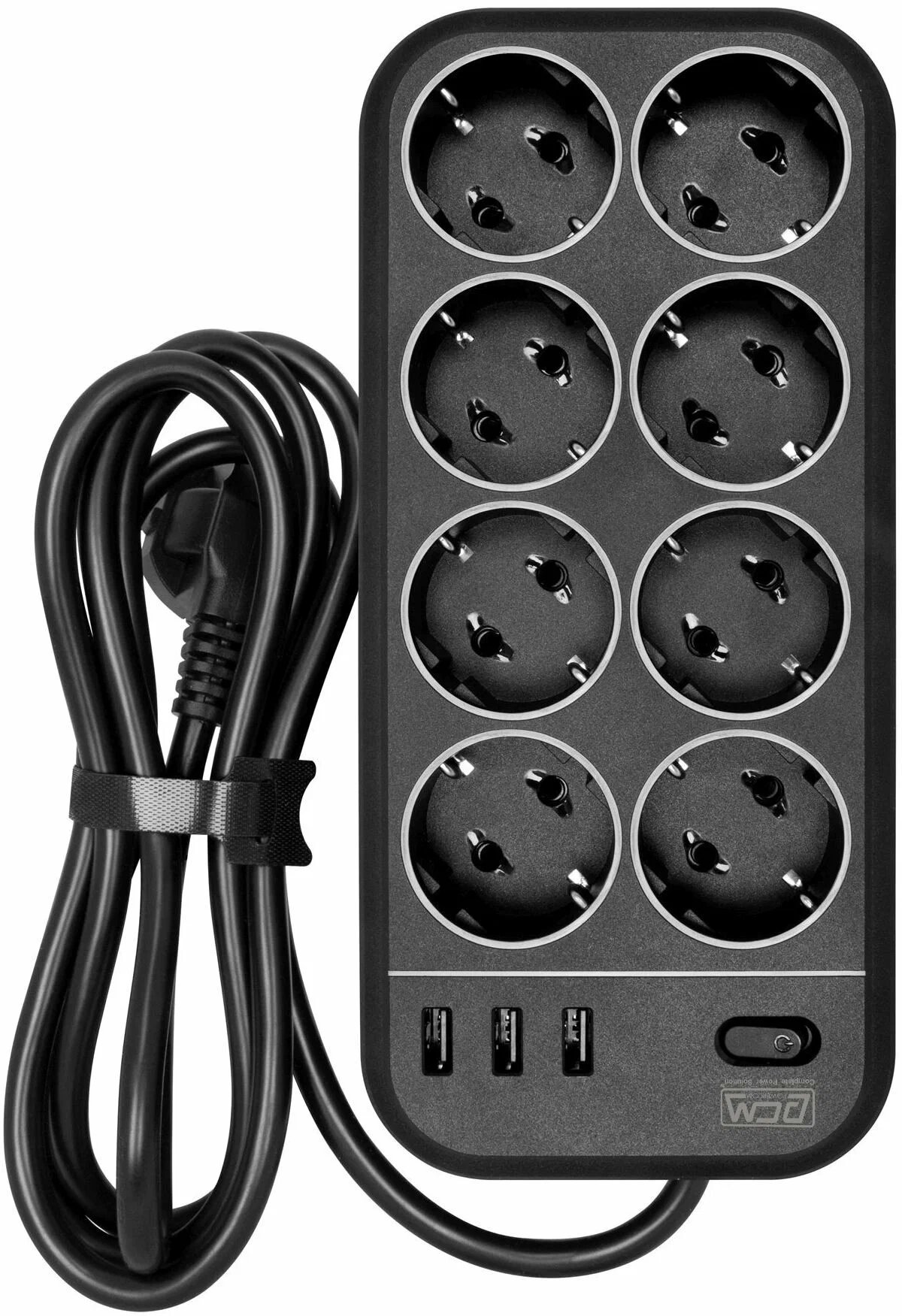 Сетевой фильтр Powercom SP-08 USB03AB 1,8m 1.8м (8 розеток) черный)