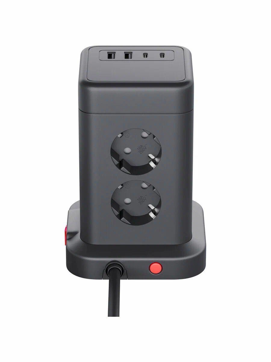 Сетевой фильтр DEFENDER ILS 451 2 м, 8 розеток, 2USB-A, 2USB-C (99630)