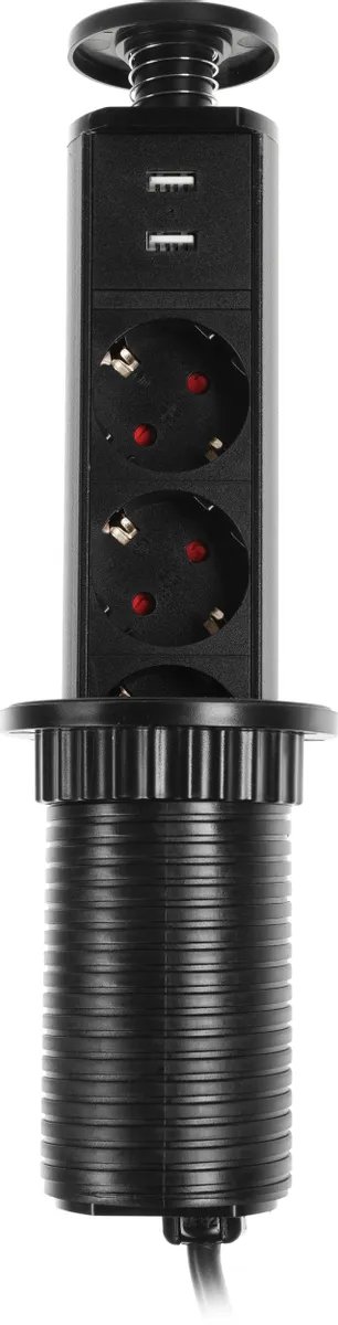 Сетевой разветвитель PREMIER 3R USB 1.8м черный PX/BL-VRT-3R-2USB-BLK