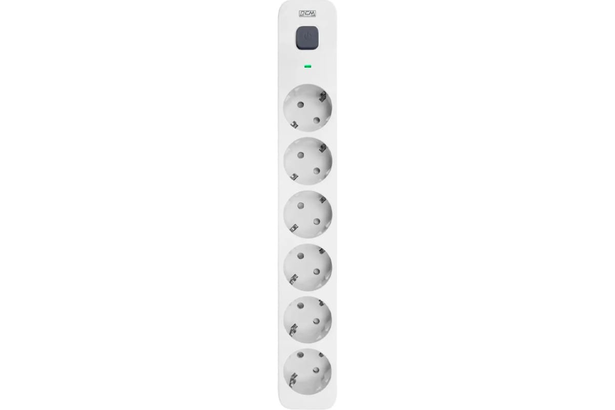 Сетевой фильтр Powercom SP-06W 5,0м 5.0м (6 розеток) белый/серый)