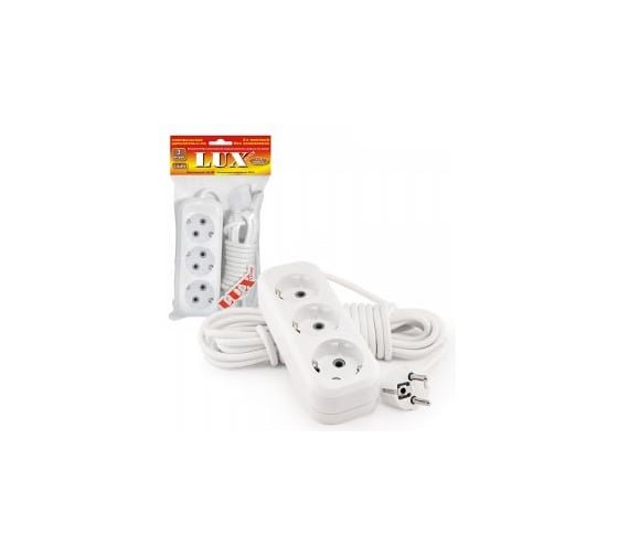 Сетевой удлинитель LUX У3-Е-10 3-местный с з/к (250В/16а/10м)