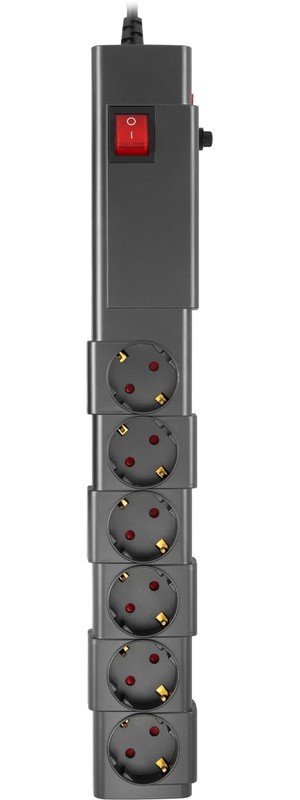 Сетевой фильтр Buro 600SPro-16-1.8-G 1.8м (6 розеток) графитовый (коробка)
