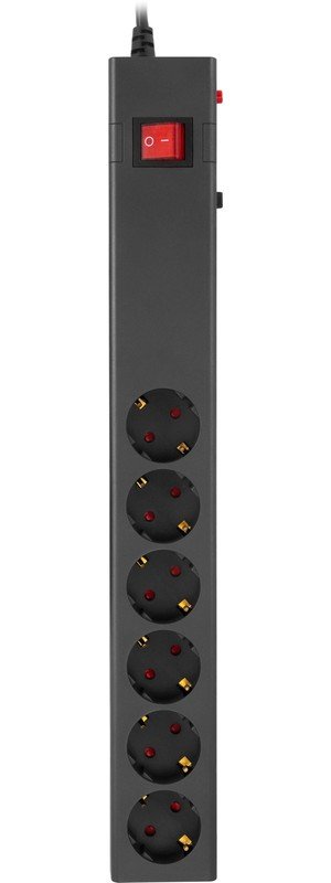 Сетевой фильтр Buro 600SE-3-B 3м (6 розеток) черный (коробка)