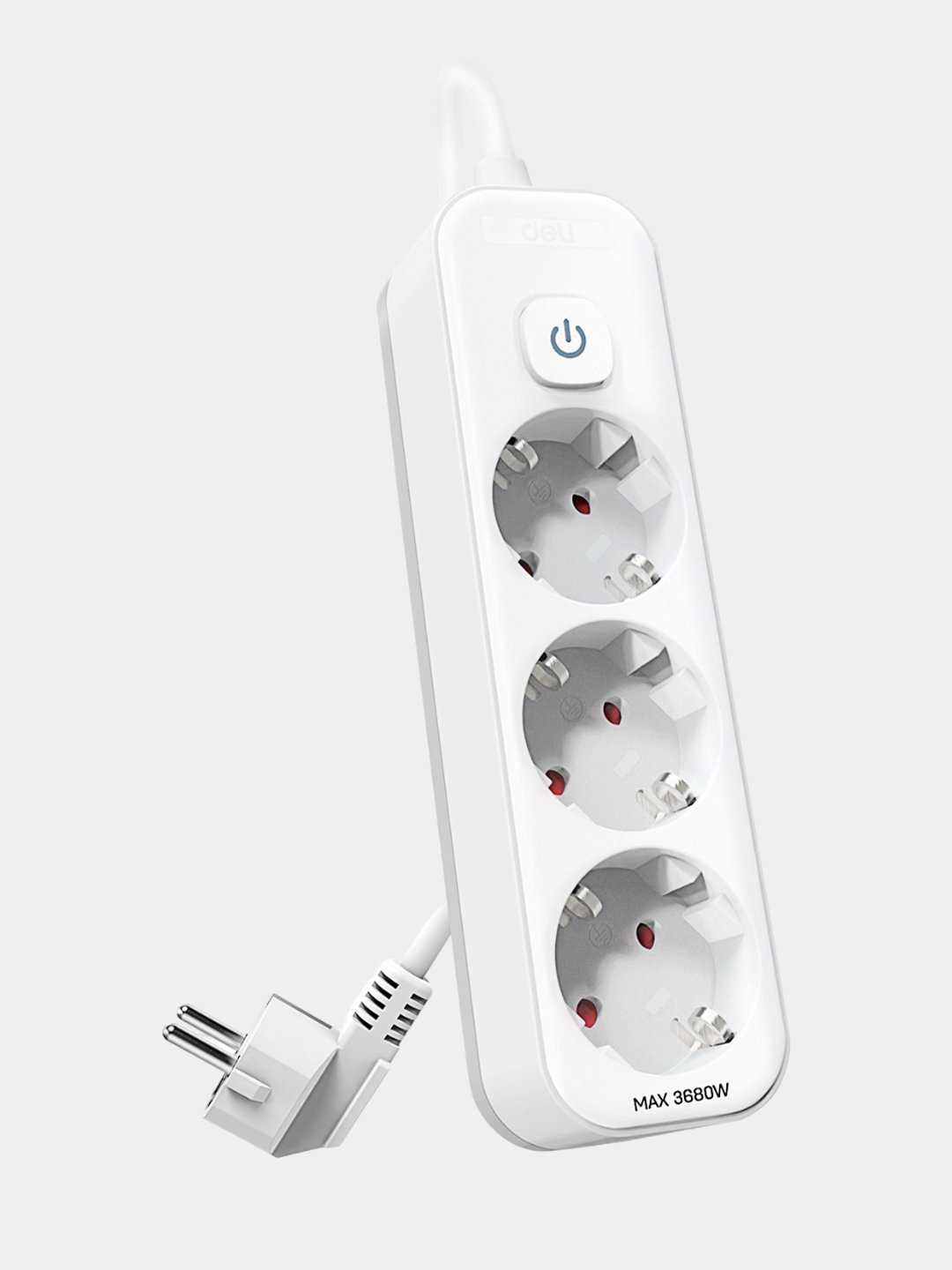 Сетевой фильтр Deli ET433 5м (3 розетки) белый