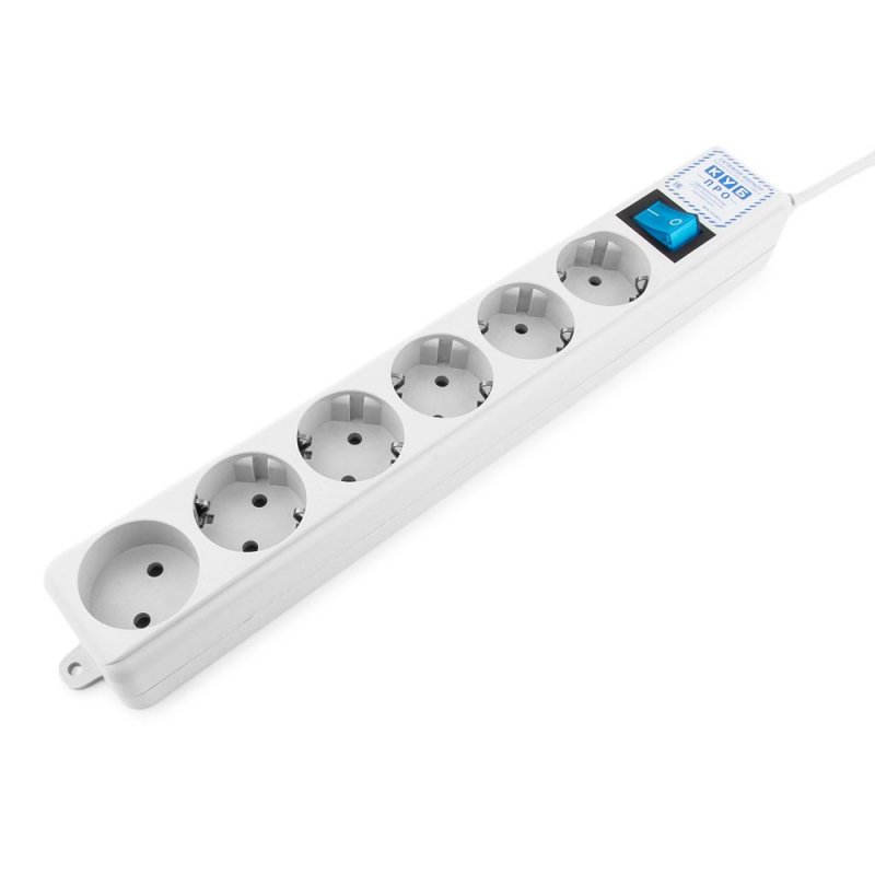 Сетевой фильтр Power Cube Pro (SPL(5+1)-16B-P-1.9м) 1,9 м, 6 розеток, белый