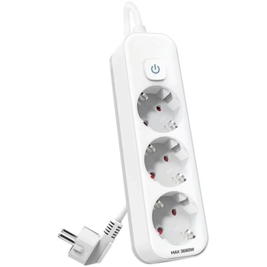 Сетевой фильтр Deli ET431 1.8м (3 розетки) белый