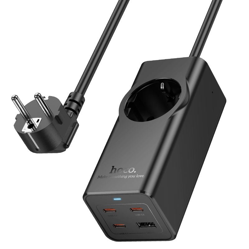 Сетевой фильтр HOCO NS9 2.0м, 1 розетка, чёрный
