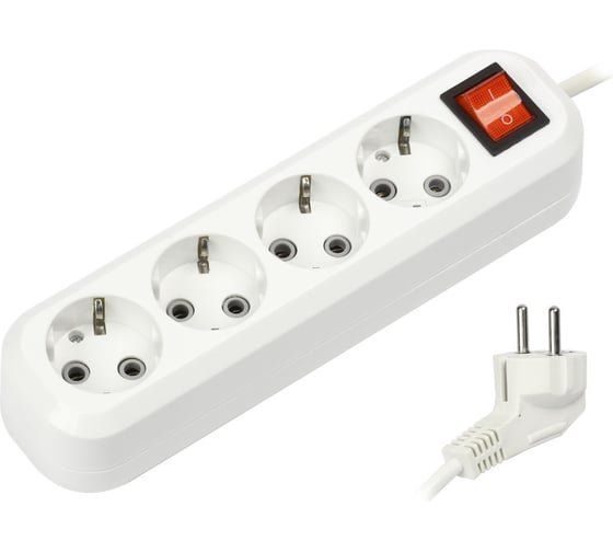 Сетевой фильтр SmartBuy SBE-16-4-02-ZS 2.0м, 4 розетки, белый