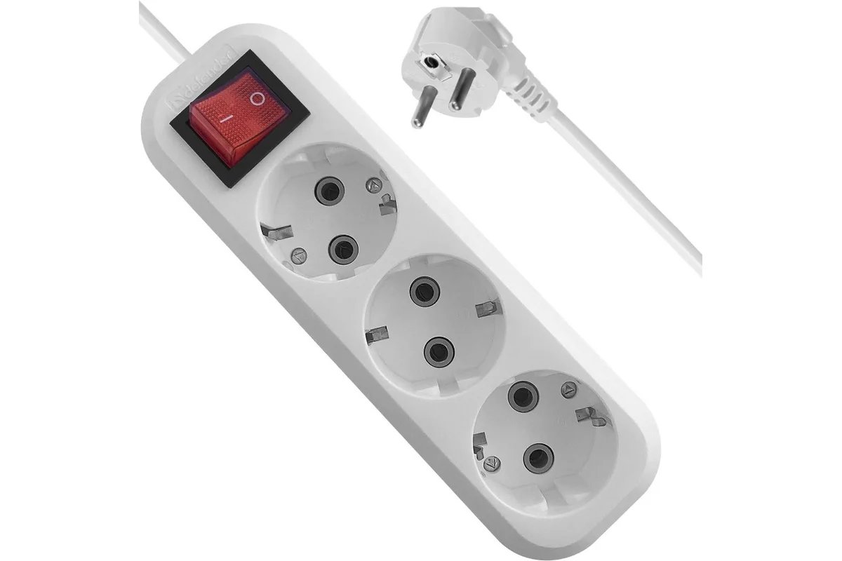 Сетевой фильтр DEFENDER L330 16 А,1.5 м, заземление, выключ (99356)