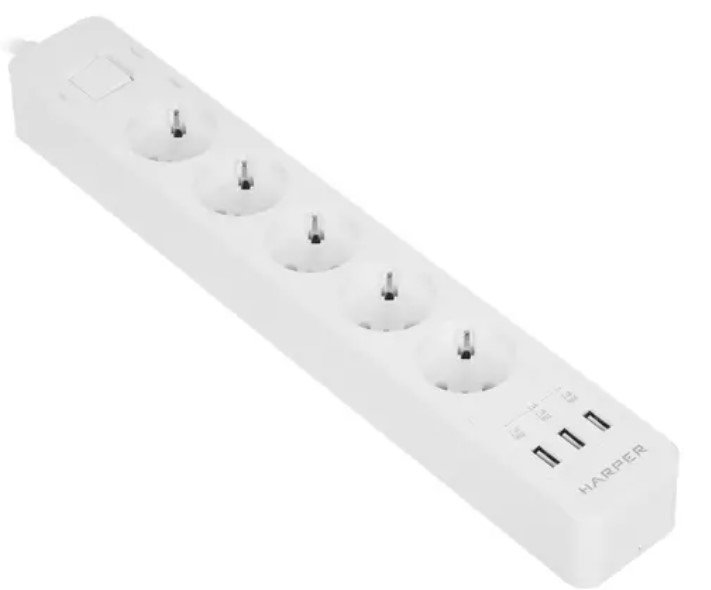 Удлинитель с USB зарядкой HARPER UCH-510 White