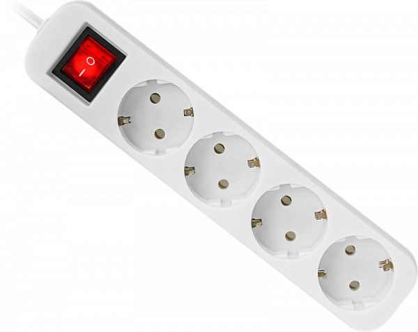 Сетевой фильтр DEFENDER S418 1.8 м, 4 розетки, белый (99237)
