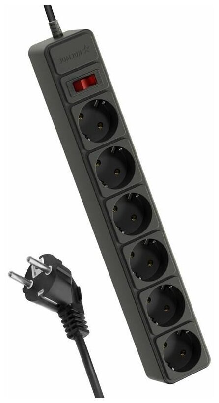 Сетевой фильтр Космос (FKsm5m-6g(B)16A) 5 м 6 гнезд, 16A черный
