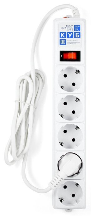 Сетевой фильтр Powercube SPG-B-6-WHITE 1.9м (5 розеток) белый (коробка)