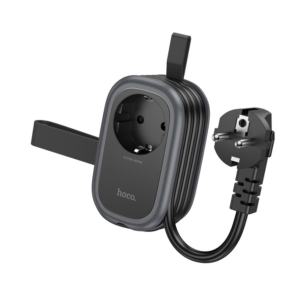 Сетевой фильтр HOCO NS7, 1.1м, 3,0А, 1 розетка, 2 USB, Type-C, PD20W, чёрный