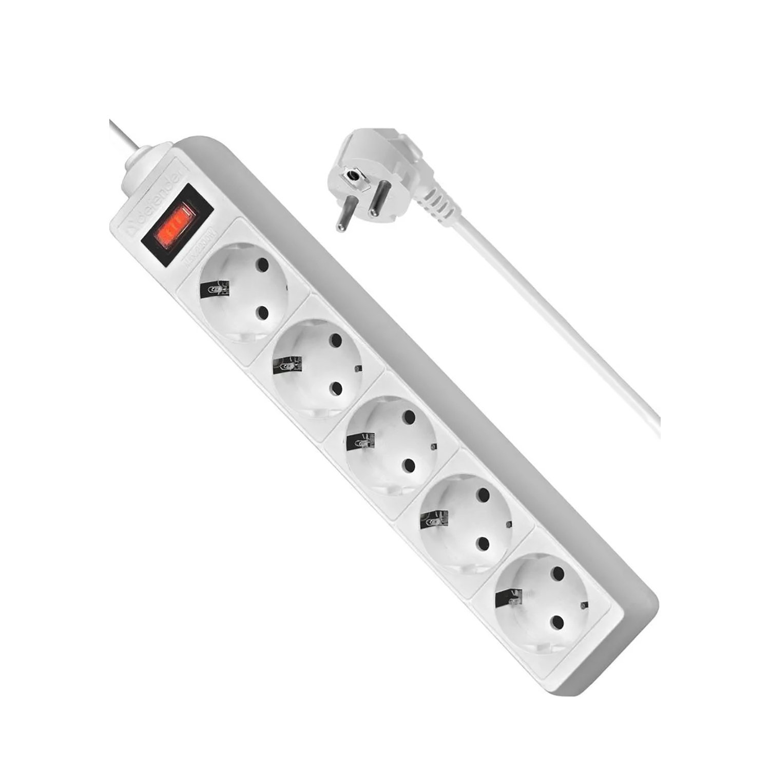 Сетевой фильтр Defender ES, 5 розеток, 3 м (white) (220283)