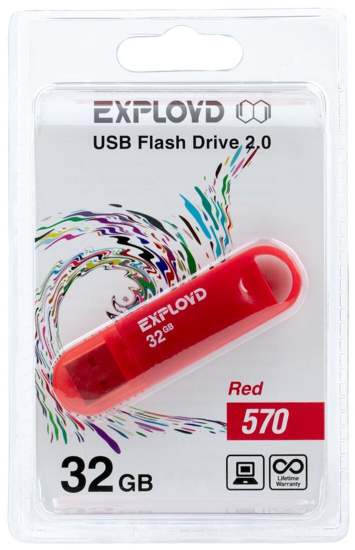 USB-флешка USB EXPLOYD 32GB-570-красный