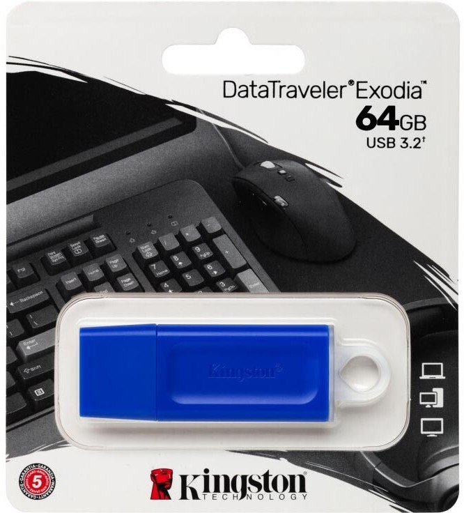 USB-флешка Kingston DataTraveler Exodia KC-U2G64-7GB 64GB USB 3.2 gen.1, синий (KC-U2G64-7GB)