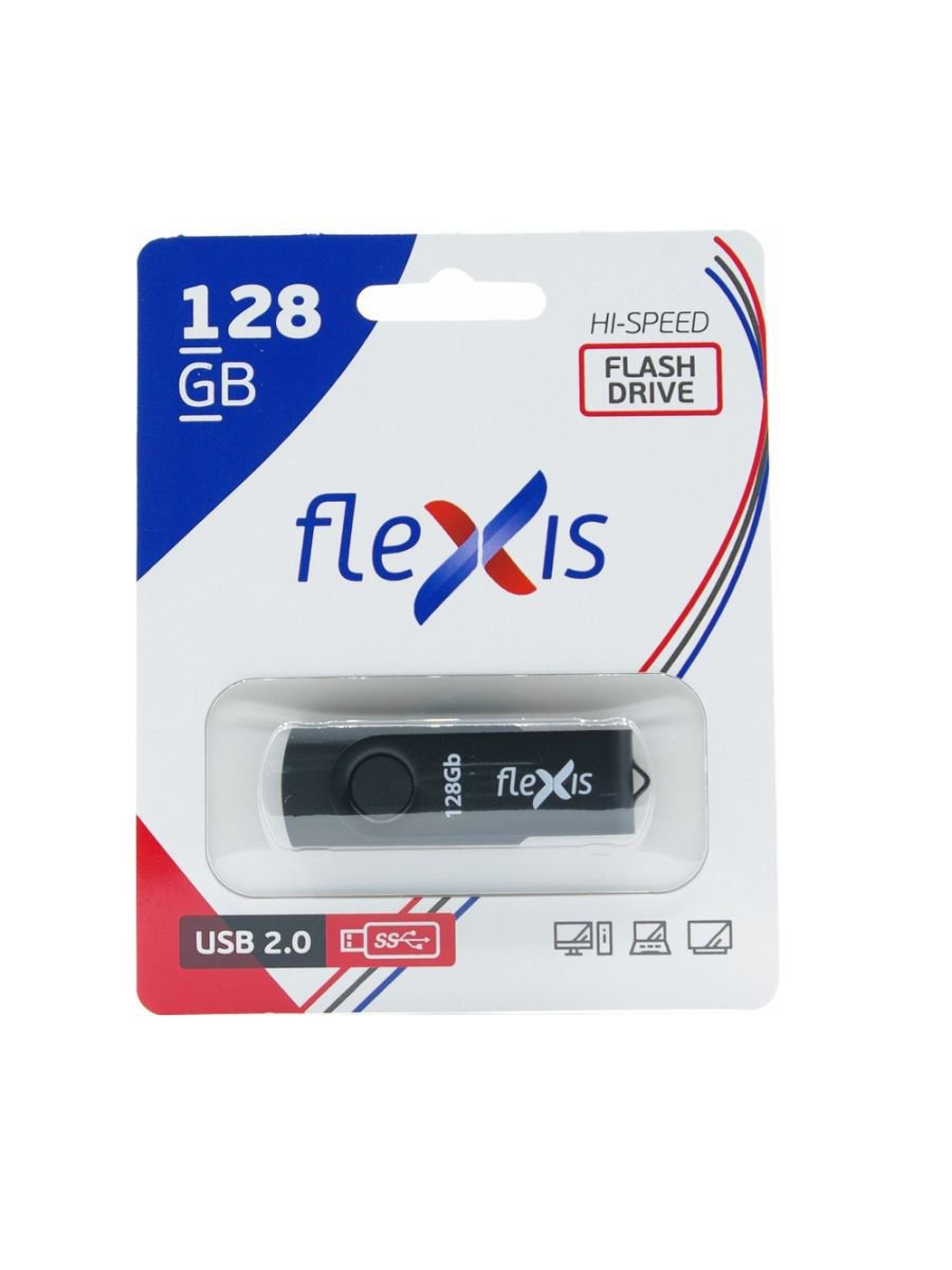 Флэш-драйв  FLEXIS RB-103, 128GB, USB2.0, черный