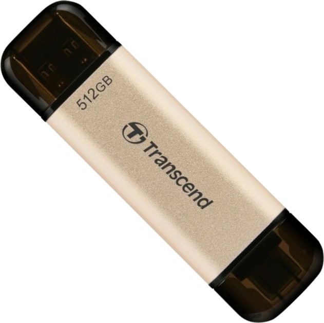 Флеш накопитель 128GB Transcend JetFlash 930С TS128GJF930C, USB 3.2 Gen 1, OTG Type-A/Type-C, золотой