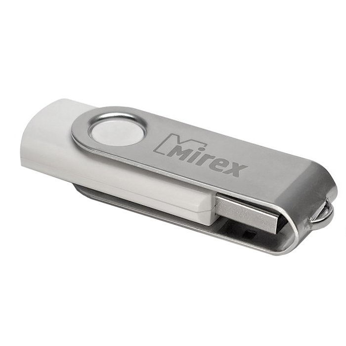 Flash Drive 16GB USB 2.0 Mirex Swivel, Белый (13600-FMUSWT16)