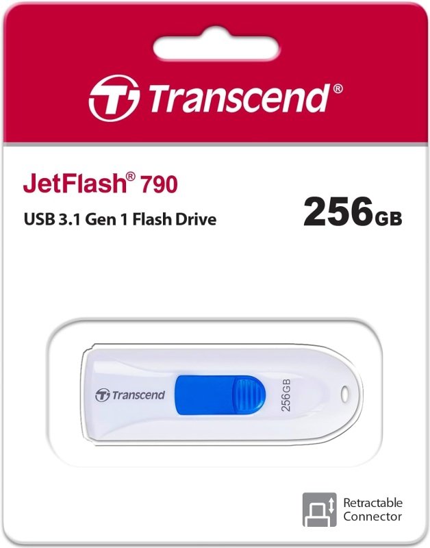 USB-флешка Transcend JetFlash 790 TS256GJF790W 256GB, USB 3.1, Белый