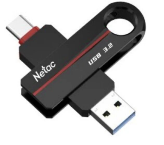 USB-флешка Netac US18 32GB USB3.2+TypeC черный (NT03US18C-032G-32BK)