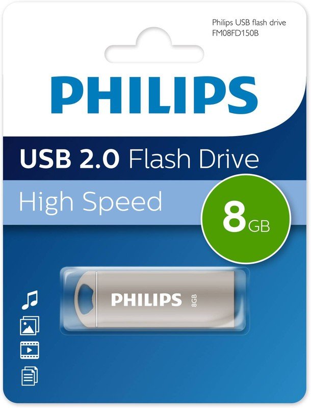 USB-флешка PHILIPS FM08FD150B/97 8GB Iron 2.0 8GB, USB 2.0