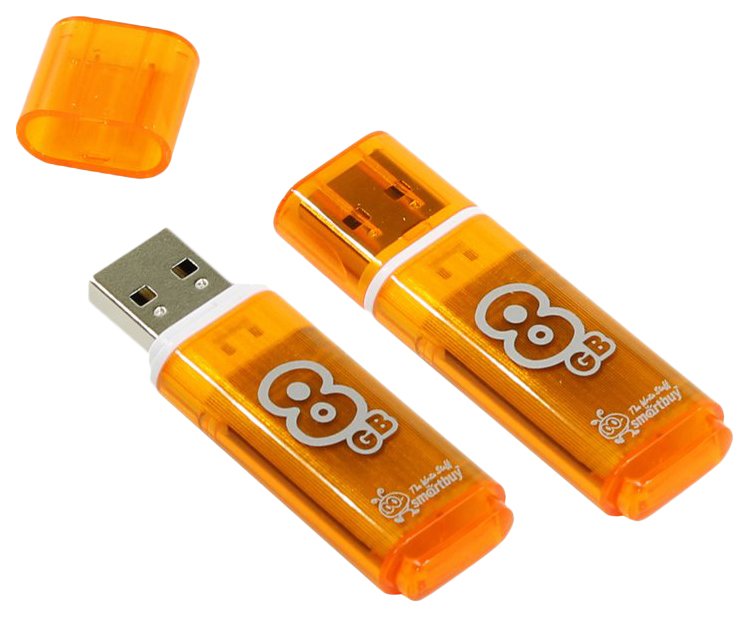 USB-флешка Smartbuy 8Gb Glossy series Orange SB8GBGS-Or