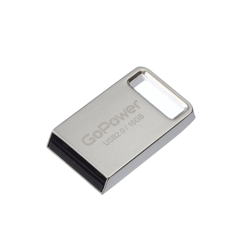 USB-флешка GoPower Mini (00-00027357) 16GB USB2.0 металл серебряный
