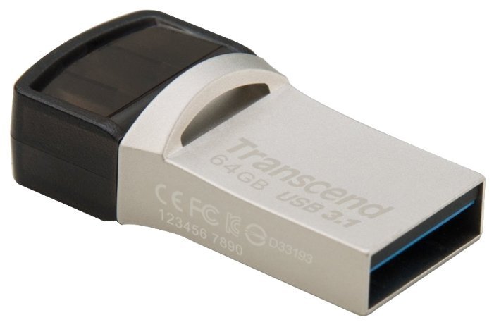 Флэш-драйв Transcend JetFlash 890, 64 Гб, OTG USB 3.1 gen.1 & USB Type-C
