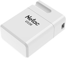 USB-флешка Netac U116 (NT03U116N-016G-32WH), 16Gb USB3.2, миниатюрная пластиковая белая