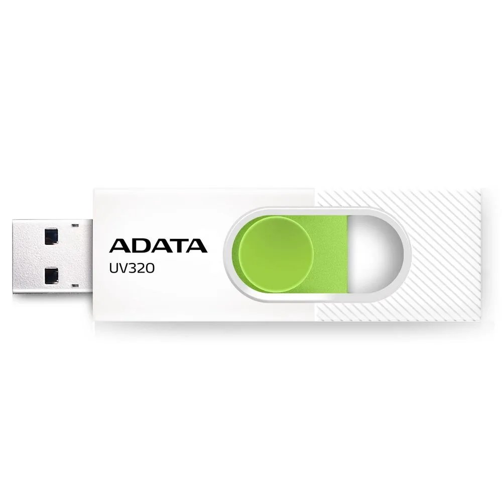USB-флешка A-DATA UV320 AUV320-64G-RWHGN 64GB, USB 3.2, белый/зеленый