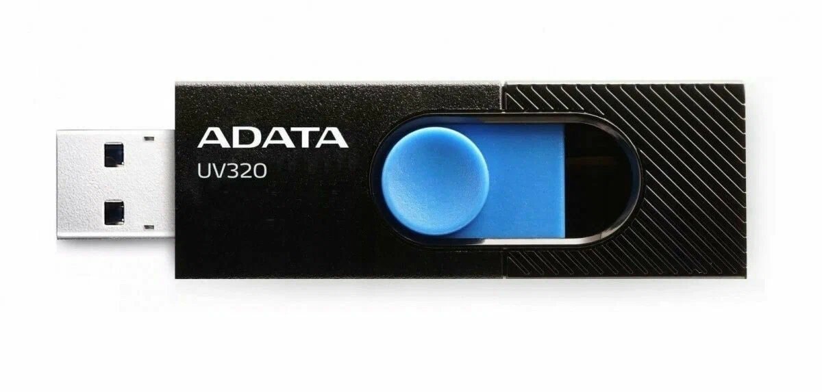 USB-флешка A-DATA UV320 AUV320-128G-RBKBL 128GB, USB 3.2, черный/голубой