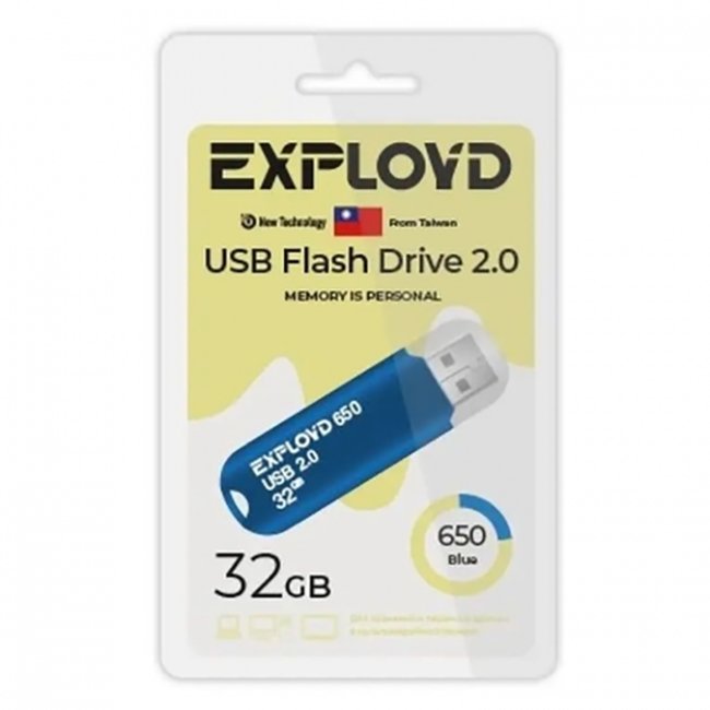 USB-флешка Exployd 650 (EX-32GB-650-Blue) 32Gb USB 2.0, пластик, синий