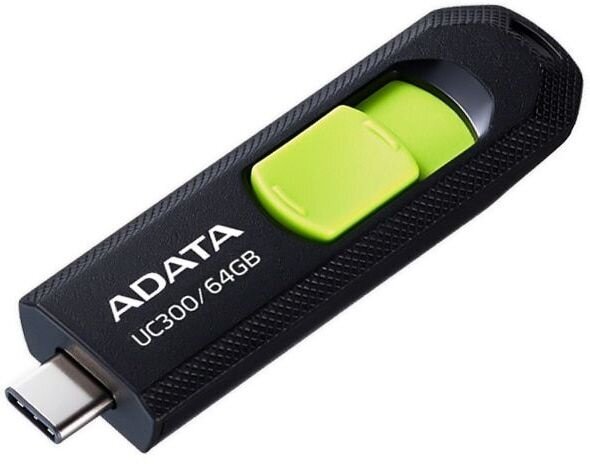 USB-флешка A-Data UC300 (ACHO-UC300-64G-RBK/GN) 64Gb Type-C USB3.2 черный/зеленый