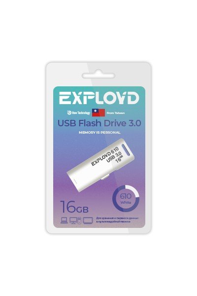 Флешкa Exployd EX 16GB 610 White